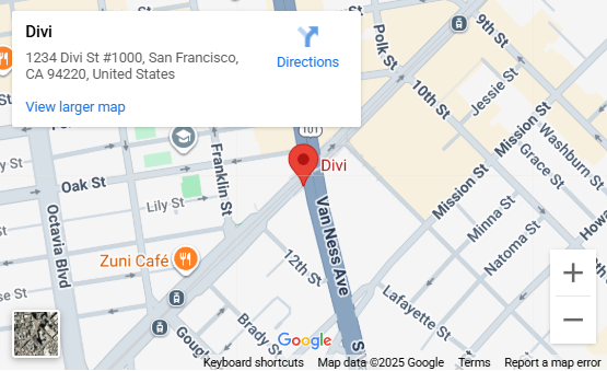 Location, 1234 Divi St. #1000, San Francisco, CA 94220