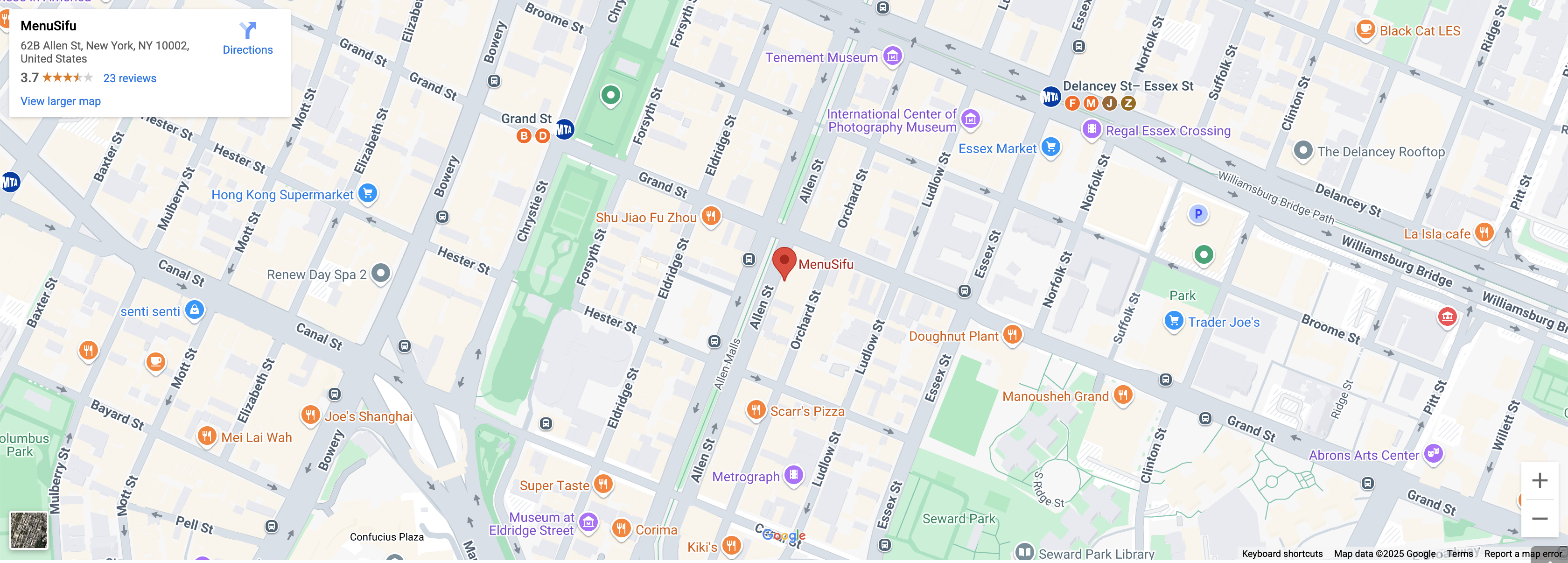 MenuSifu Location, 62B Allen St, New York, NY 10002, United States on Google Maps