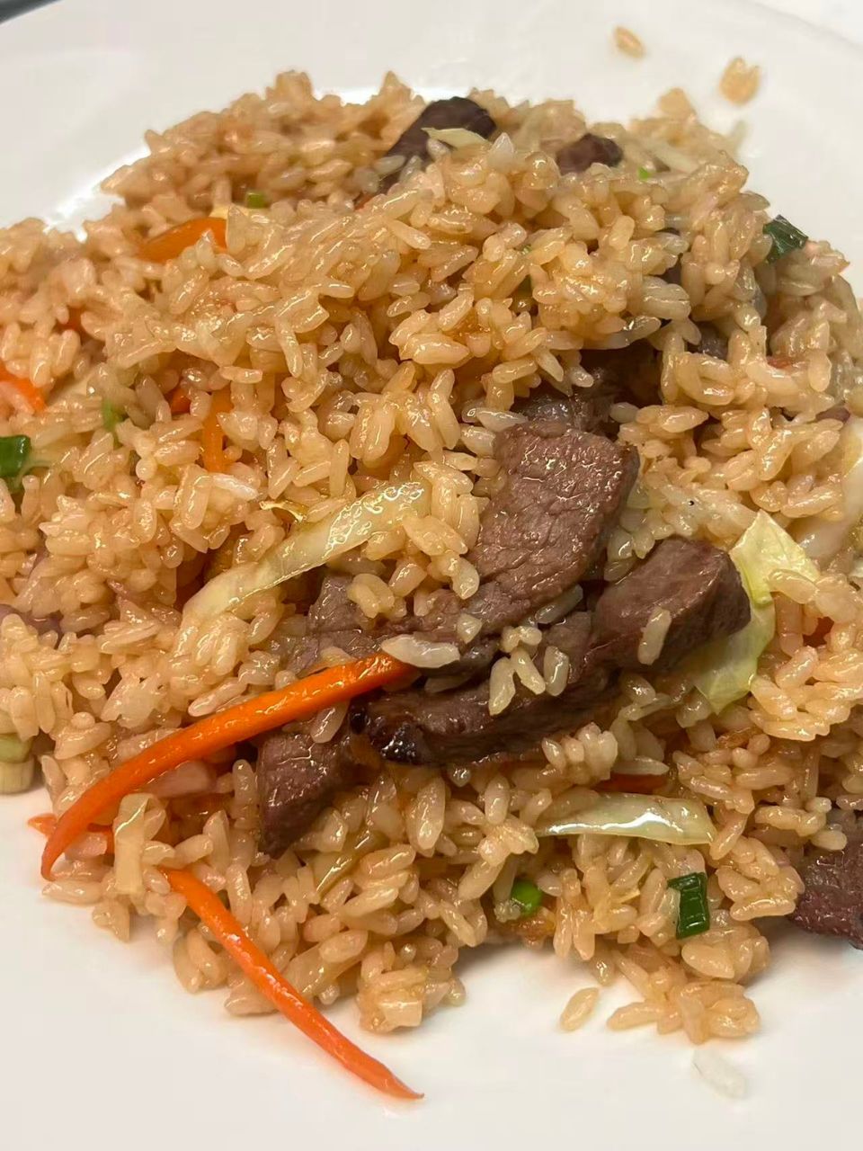 Savory beef fried rice with vegetables at Wei Sushi&Ramen, a Japanese Restaurant in Cobleskill