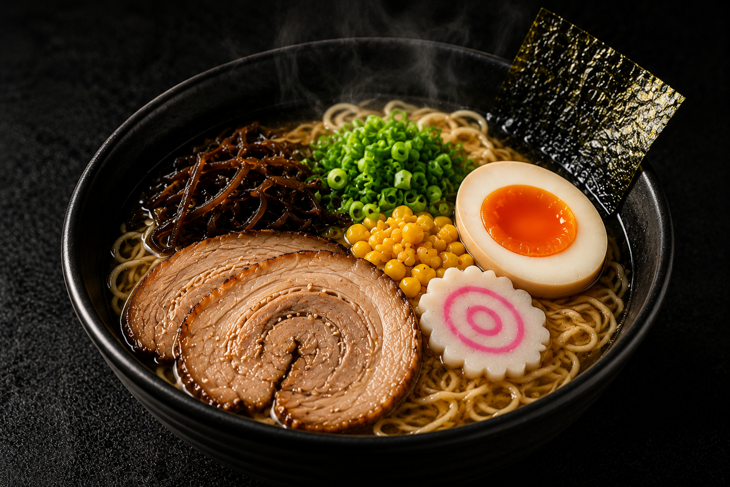 Hot ramen with chashu pork and soft‑boiled egg at Wei Sushi & Ramen, a Japanese Restaurant in Cobleskill