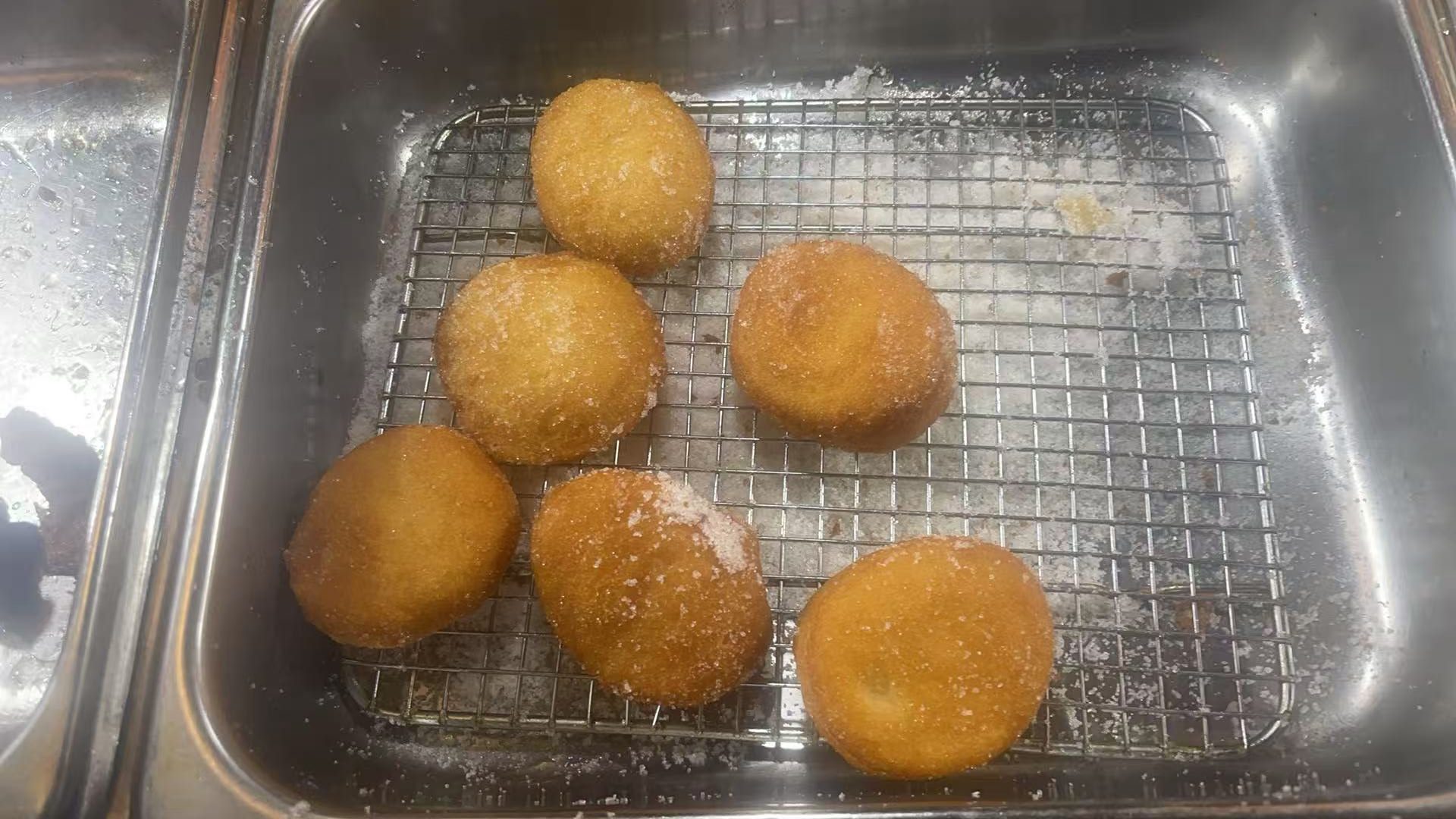 Fried rice cake with sugar at Wengs of pekin, a Buffet Restaurant in Pekin