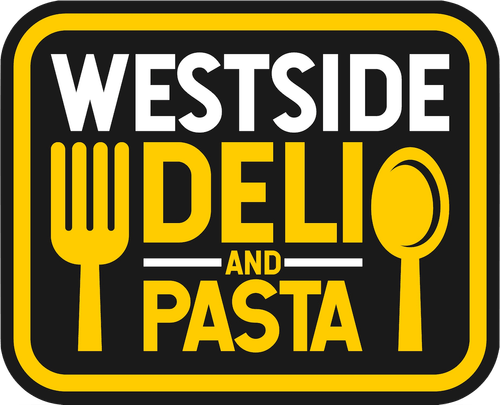 Yellow and black logo with fork, spoon and text “Westside Deli and Pasta” at Westside Deli and Pasta, a Deli Restaurant in Las Vegas