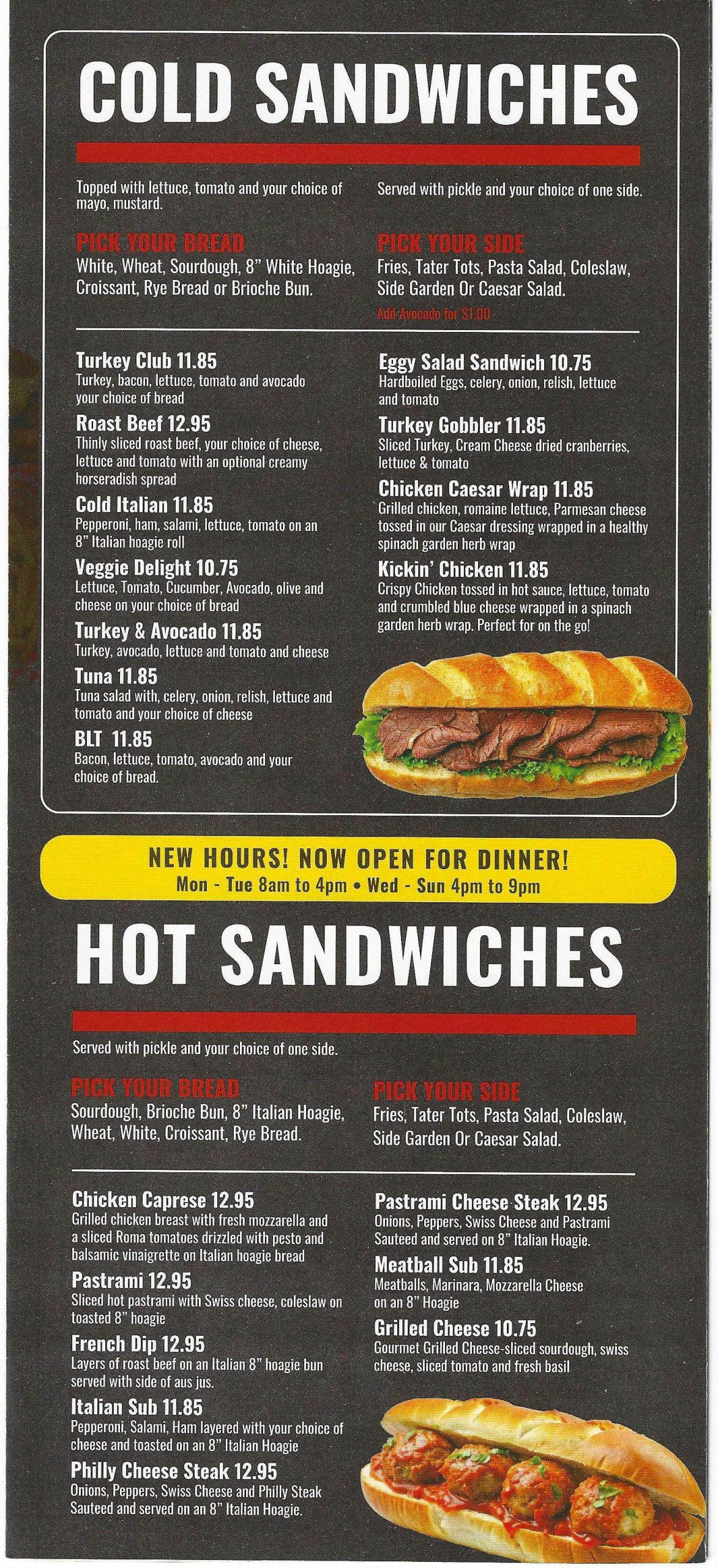 Restaurant menu 1, detailed description provided below