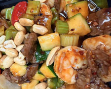 Kung pao shrimp and beef stir-fry at Wild Ginger Asian Bistro, a Asian restaurant in Gilbert