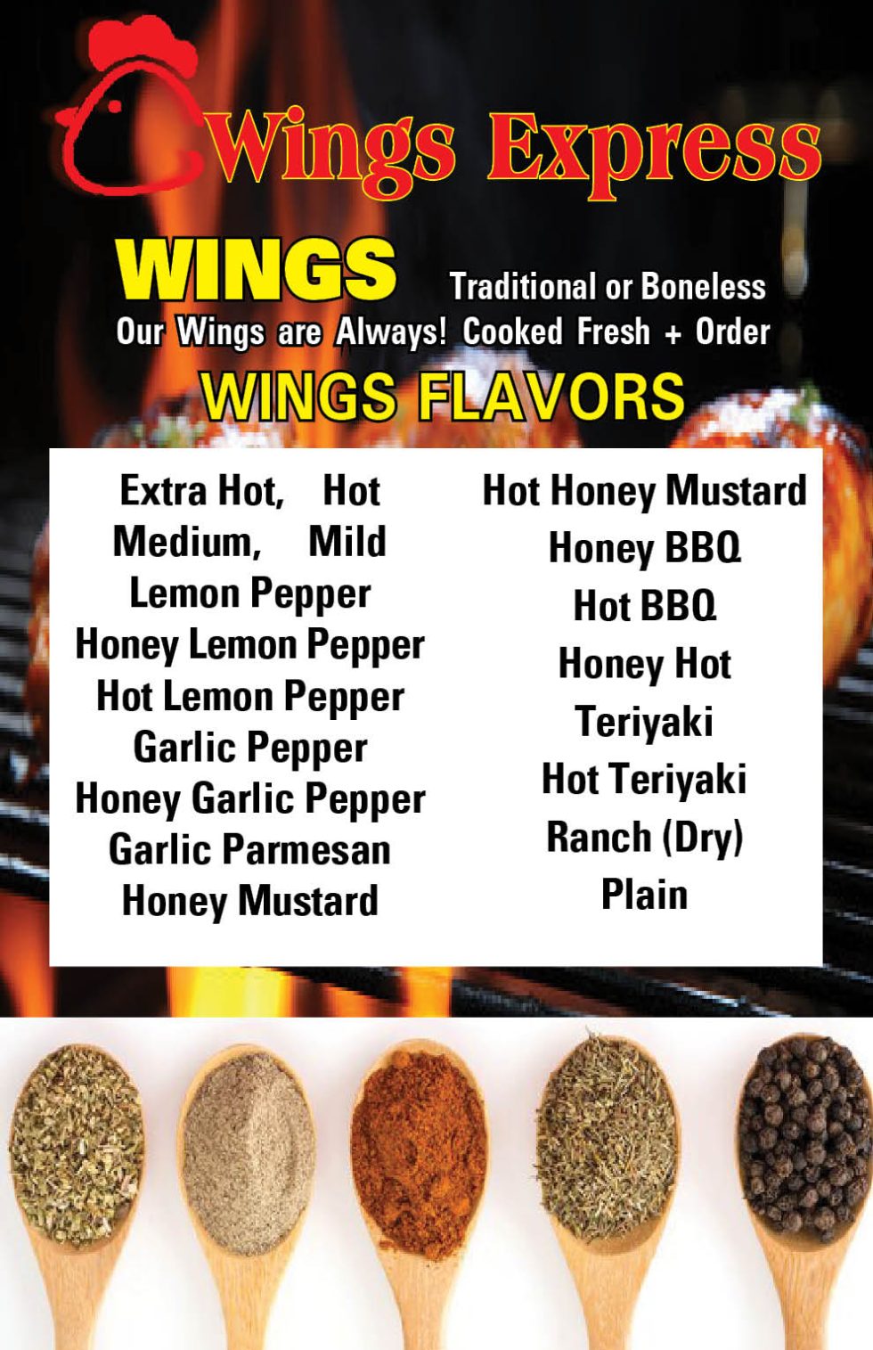 Menu Wing Express