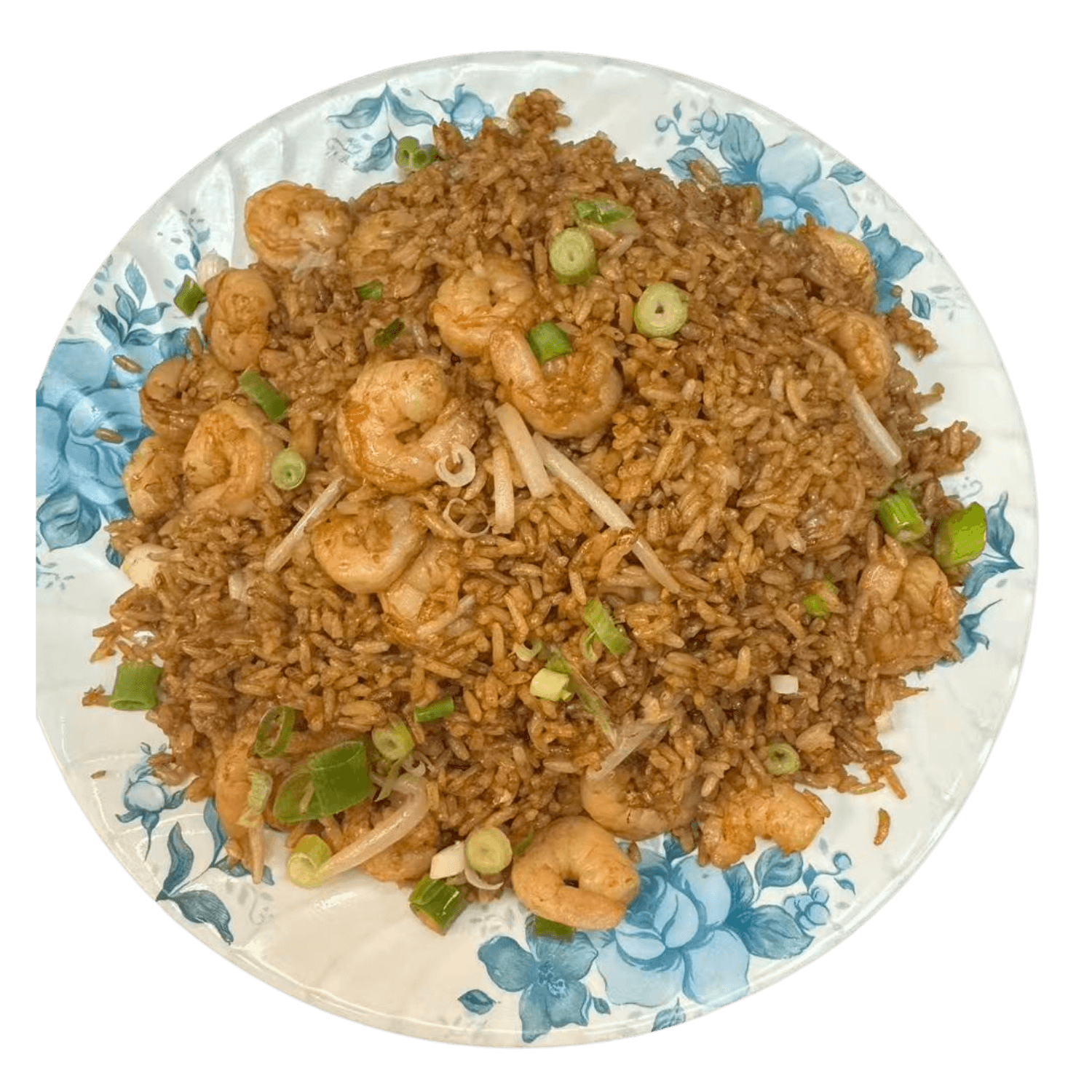 Flavorful shrimp fried rice with green onions at Wing Wah Restaurant, a Chinese Restaurant in Chicago
