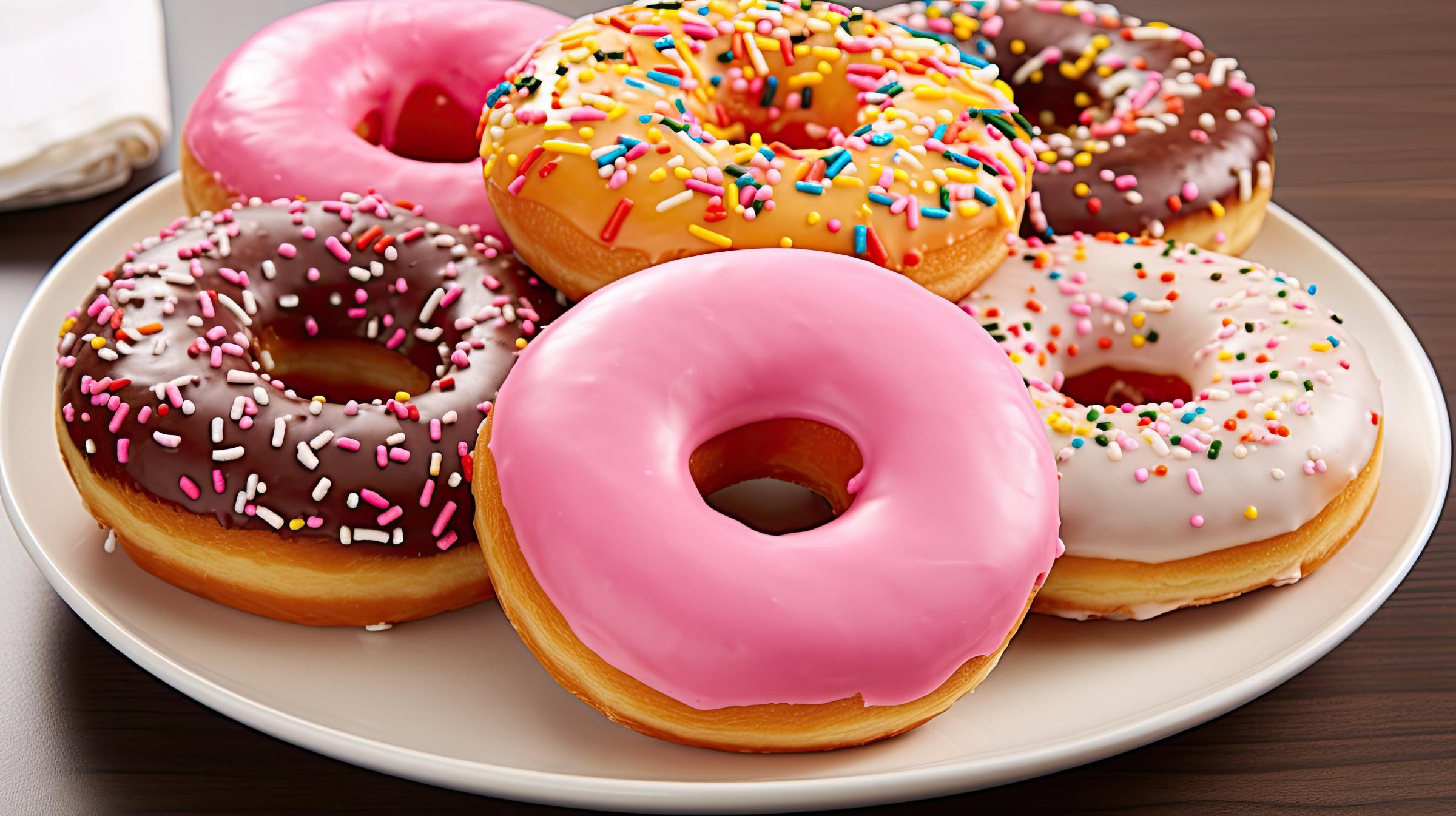 Winnie-Mochi-Donut-Cafe-Classic-Glazed-Donuts-Columbus Classic glazed donuts with various toppings at Winnie Mochi Donut Cafe in Columbus