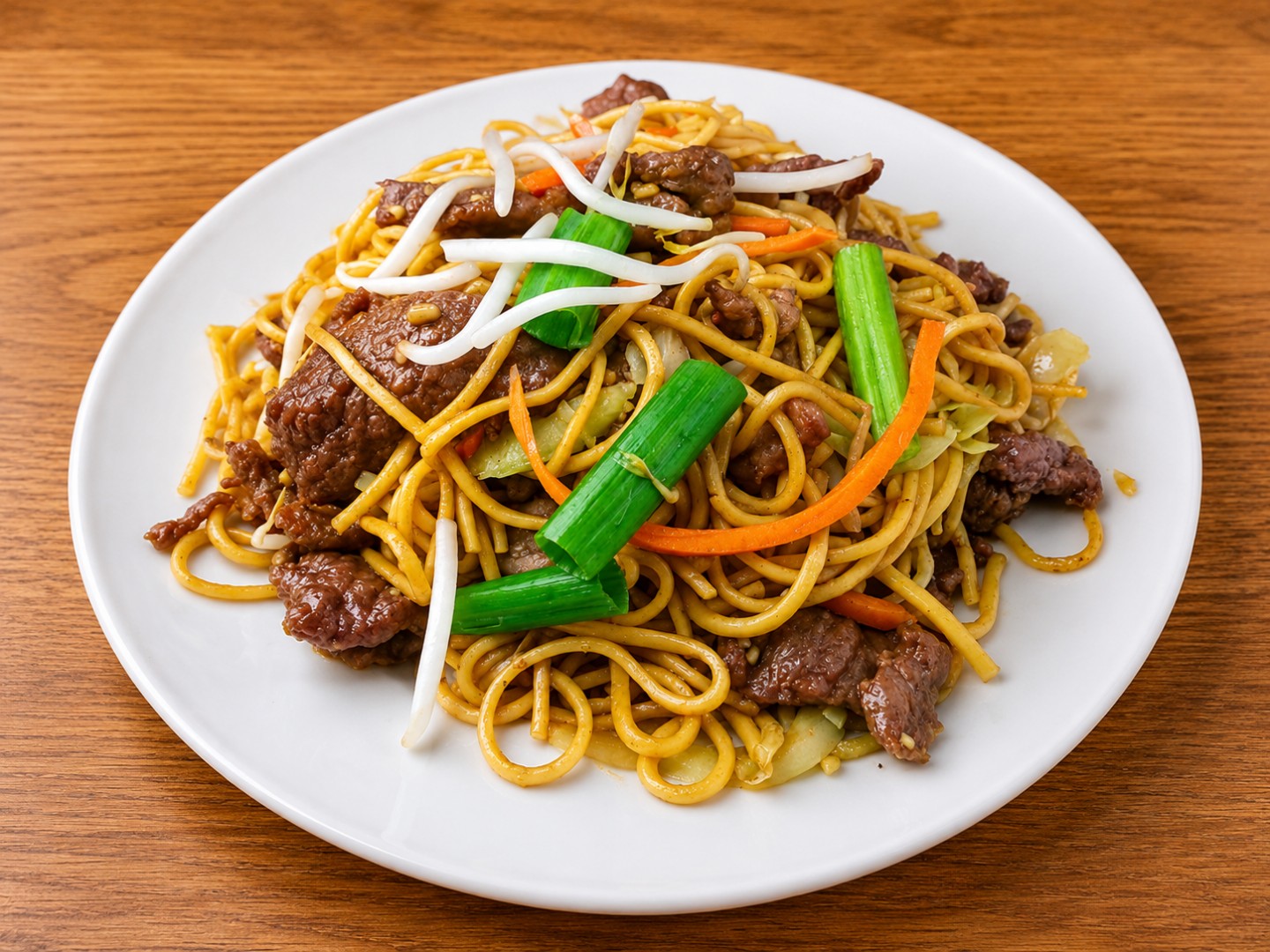 Beef lo mein with fresh vegetables at Wok King Chinese Cuisine, a Chinese Restaurant in Indio