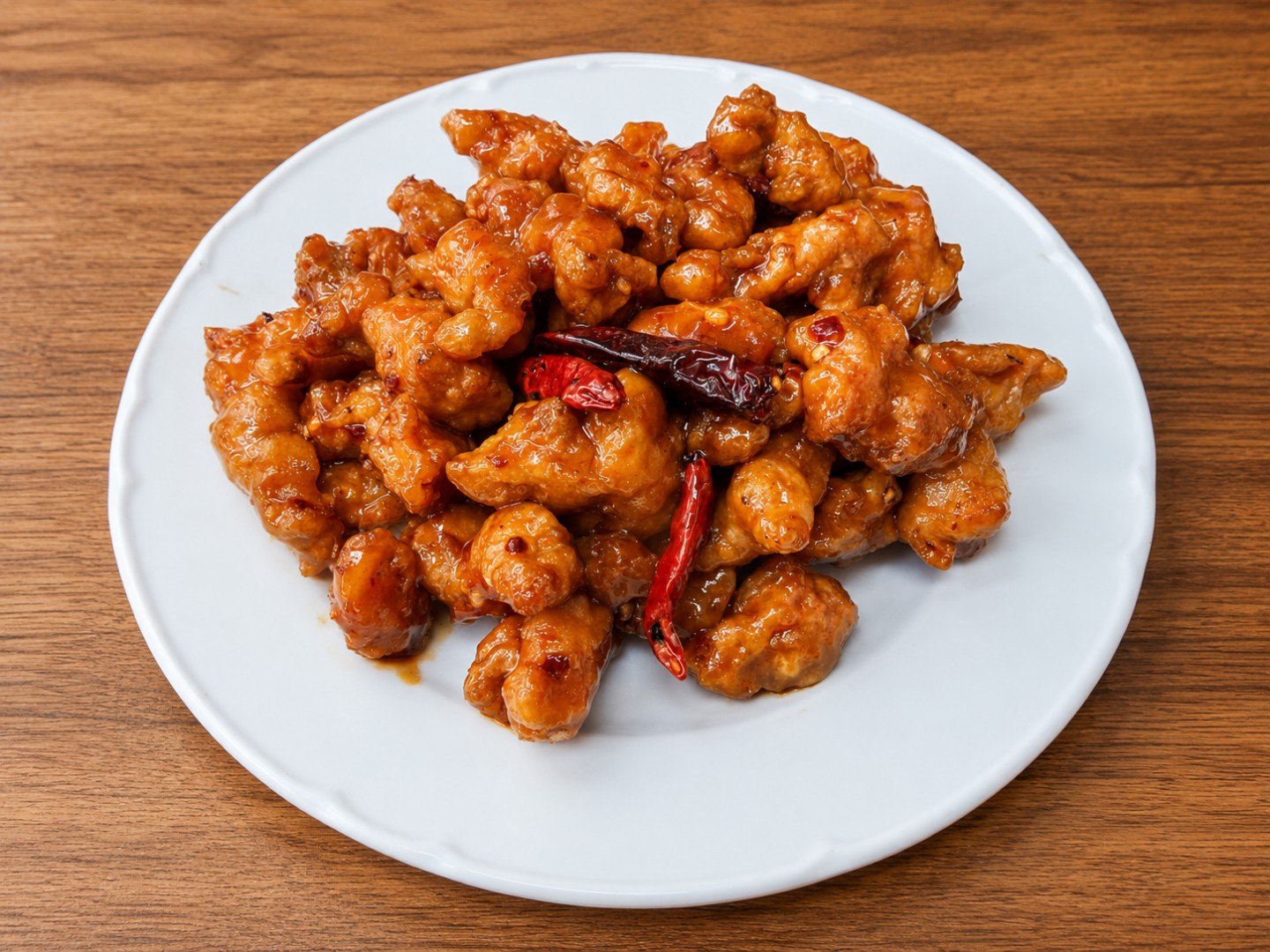Spicy glazed chicken with dried chilies at Wok King Chinese Cuisine, a Chinese Restaurant in Indio