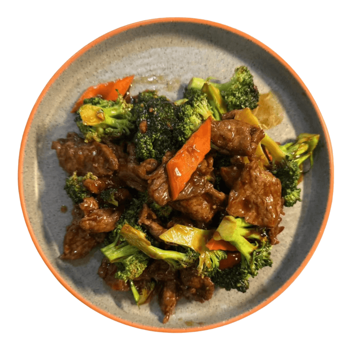 Wong’s-Kitchen-Chinese-restaurant-Beef-w-Broccoli-Arleta Tender beef stir - fried with broccoli, in savory sauce at Wong's Kitchen, a Chinese restaurant in Arleta