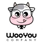 Cute cartoon cow brand logo at WOOYOU COMPANY, a Premium Matcha Drinks and Korean-style shaved Ice Store in Lynwood