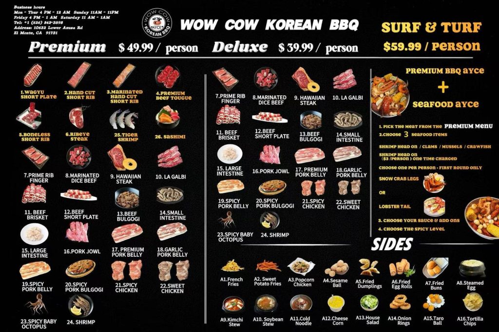 Restaurant menu 2, detailed description provided below