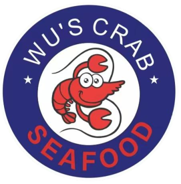 Wu's Crab restaurant logo with a lobster.