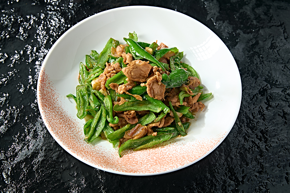 Stir fried pork with green peppers at Xiang House, a Chinese Restaurant in Bellevue