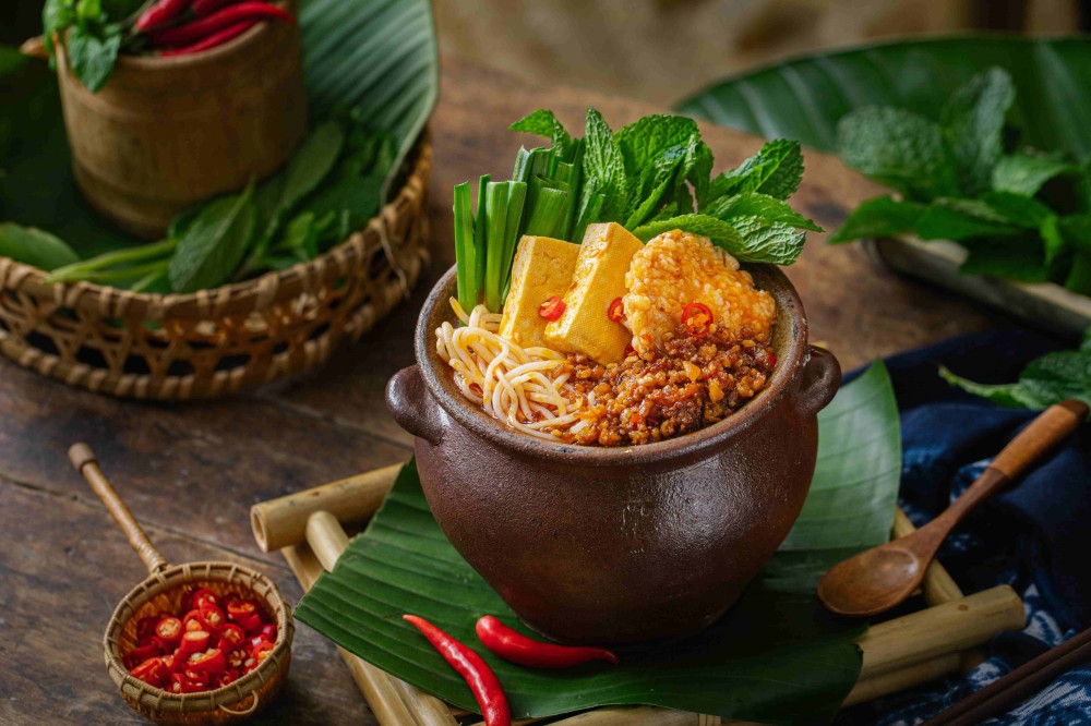 Stinky tofu pot rice noodles with spicy minced meat at Xiaozhan Rice Noodle, a Chinese Noodle Restaurant in Flushing