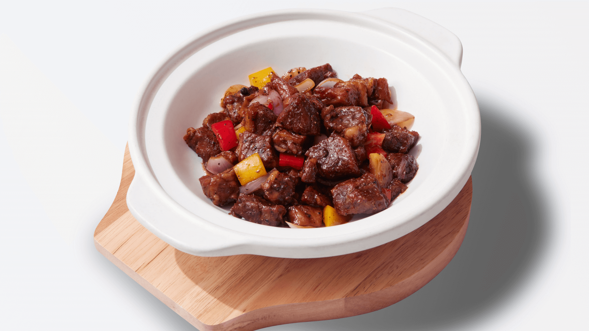 Black pepper Angus beef cubes with colorful peppers at XIBEI, a Chinese Restaurant in Arcadia