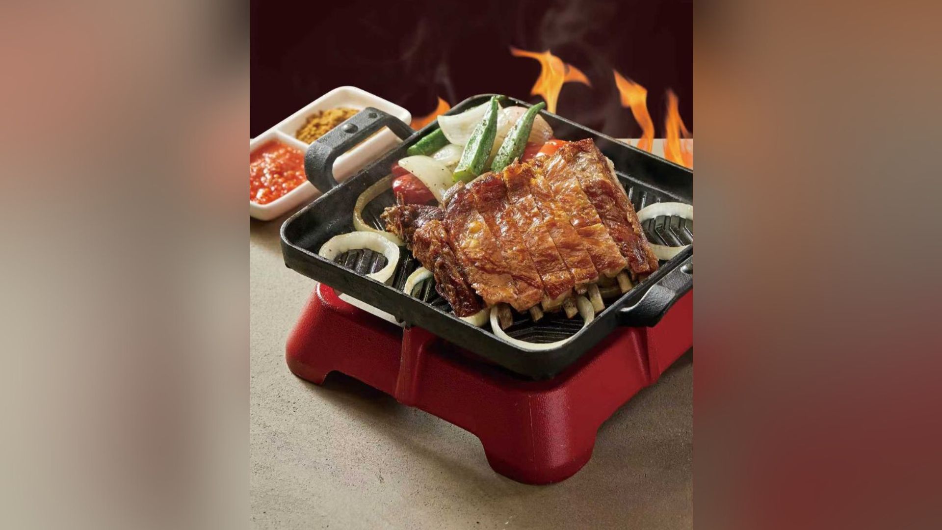 Grilled lamb chops with vegetables and sauces at XIBEI, a Chinese Restaurant in Arcadia