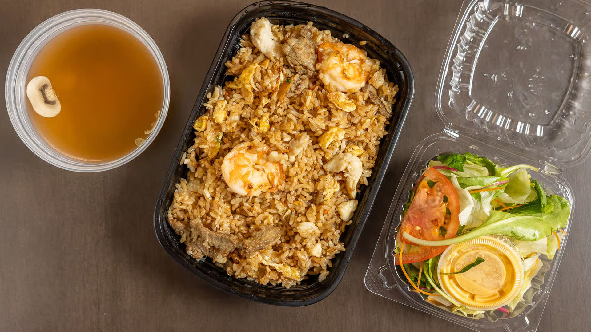 Chicken Fried Rice - Fried rice with chicken, shrimp, soup & salad at Yama Fuji Sushi, a Japanese restaurant in Medway