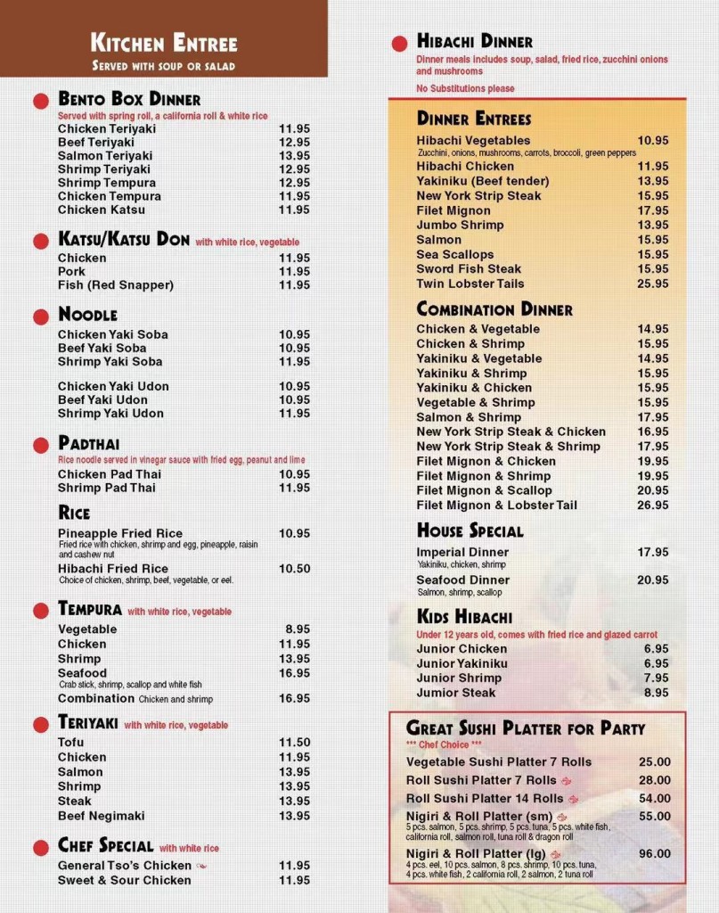 Yamato Steak HouseJapanese Restaurant Online Order Smithfield RI