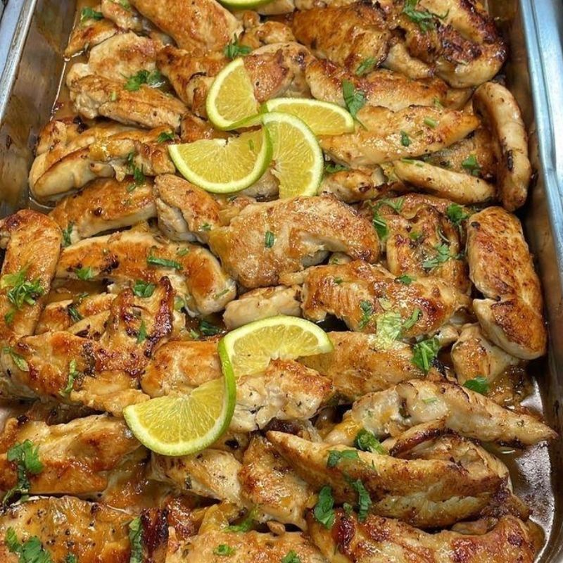 Grilled lemon chicken strips with citrus slices and herbs at Yami Buffet, a Buffet Restaurant in Glassboro