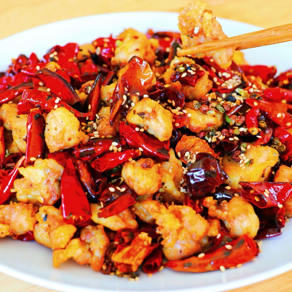 Yangtze-Vietnamese-Chinese-Cuisine-Restaurant-Chinese-Restaurant-Dry-Fried-Spicy-Chardon Spicy, dry - fried chicken with chili peppers at Yangtze Chinese Restaurant, a Chinese Restaurant in Chardon