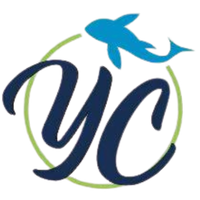 Secondary logo with stylized 'YC' and shark at YC Seafood Hot Pot, a Hot Pot Restaurant in Virginia Beach
