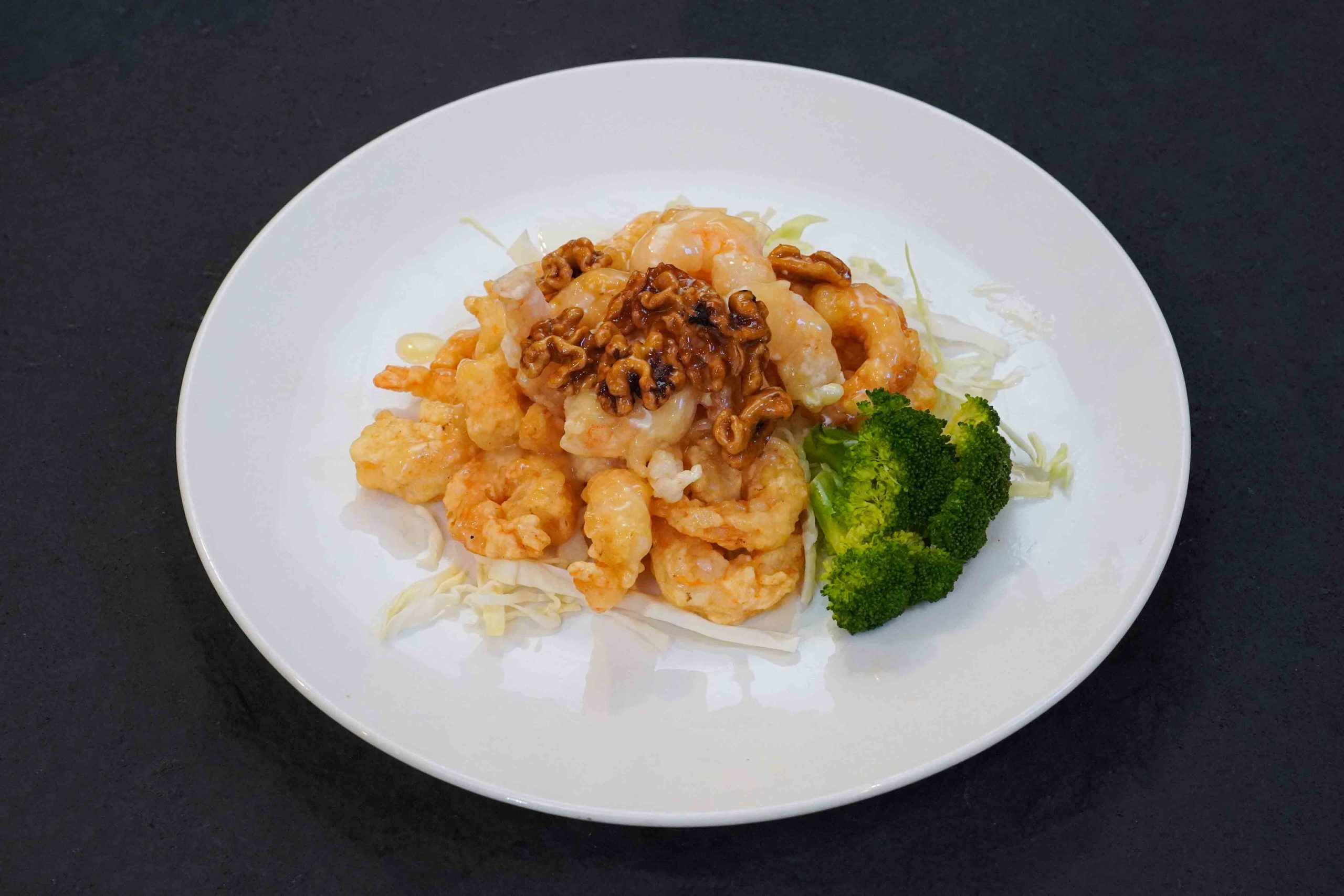 Fried shrimp with walnuts from Yi Feng Bistro, a Chinese restaurant in Yorba Linda