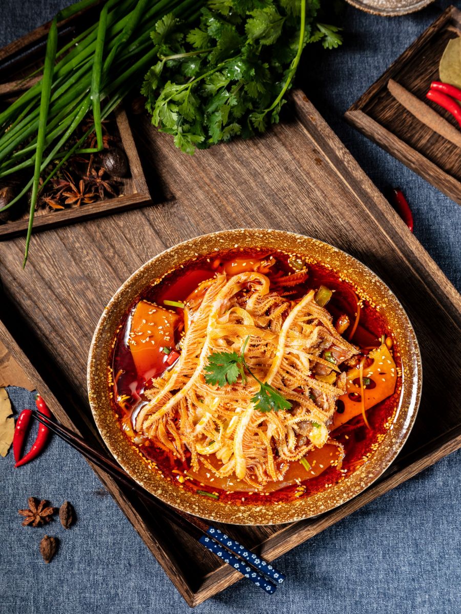 Tripe-focused spicy malatang bowl at YinTang Spicy Hot Pot, a Hot Pot Restaurant in San Diego
