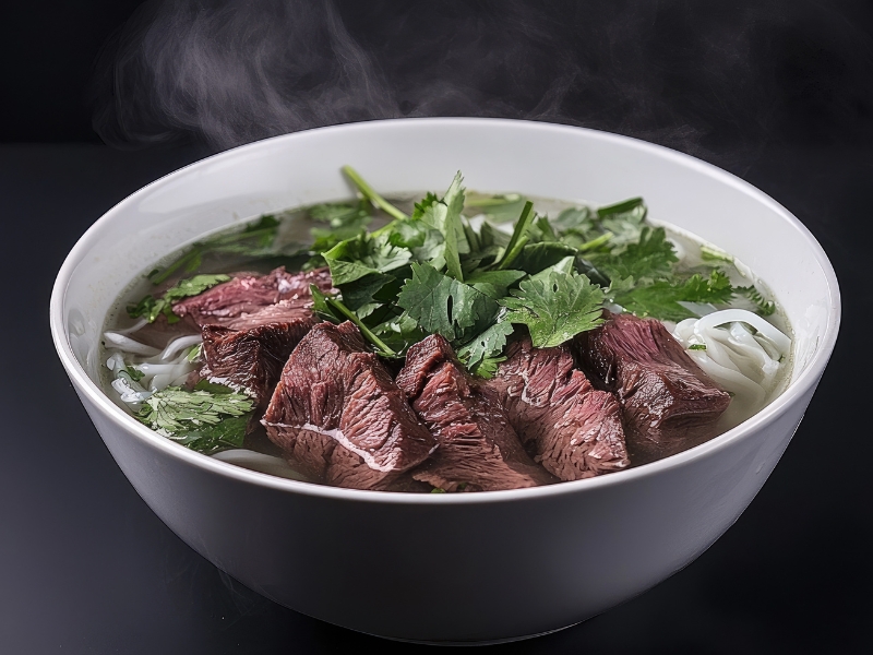 Yiwanmen-Chinese-Noodle-Restaurant-Beef-Rice-Noodle-New York Beef Rice Noodle with cilantro at Yiwanmen, a Chinese Noodle Restaurant in New York