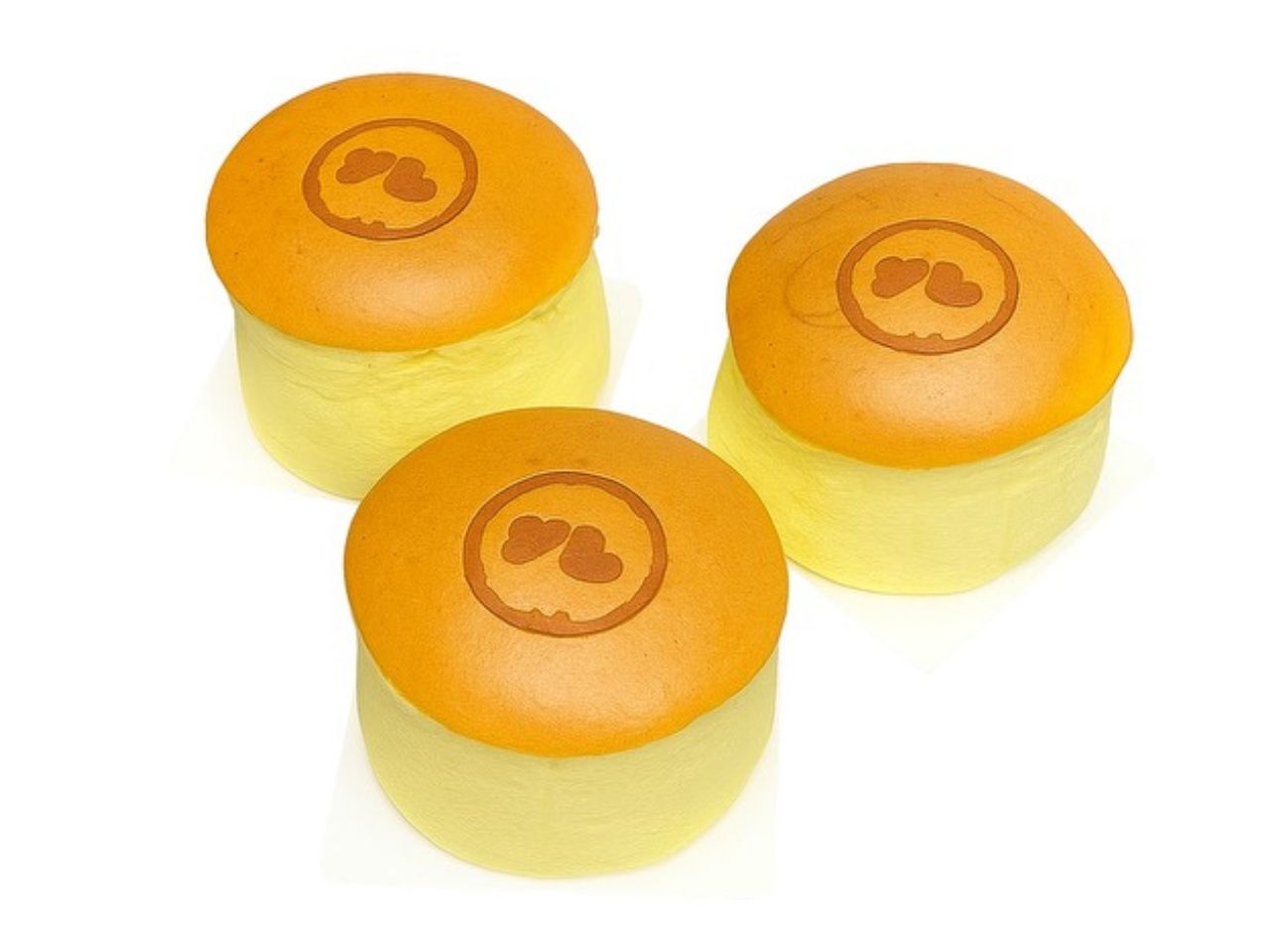 Japanese cheesecake with heart logo at You Le Bakery, a Chinese Bakery Shop in Brooklyn