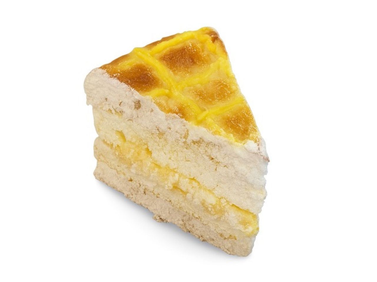 You Le mango cake with grid pattern at You Le Bakery, a Chinese Bakery Shop in Brooklyn