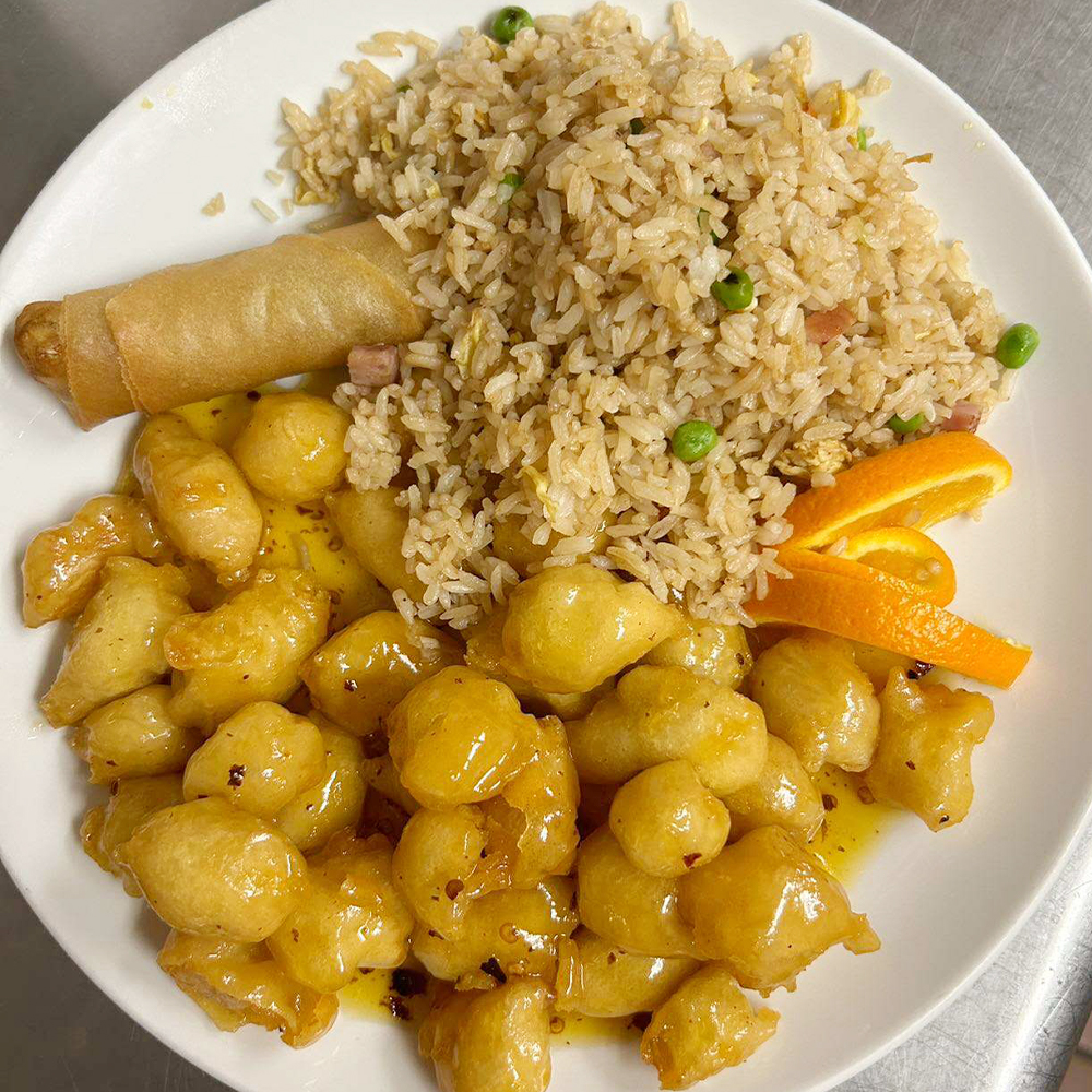 Orange Chicken at Yu Kitchen, Asian Restaurant in Hurricane