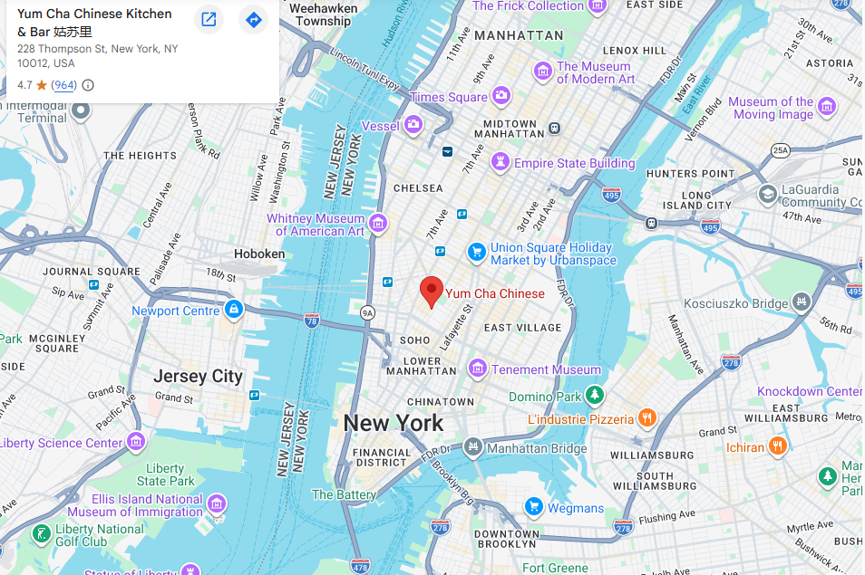 Location 228 Thompson st, NY 10012 United States