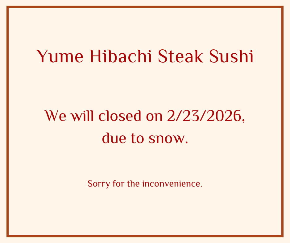 We will closed on 2/23/2026, due to snow.