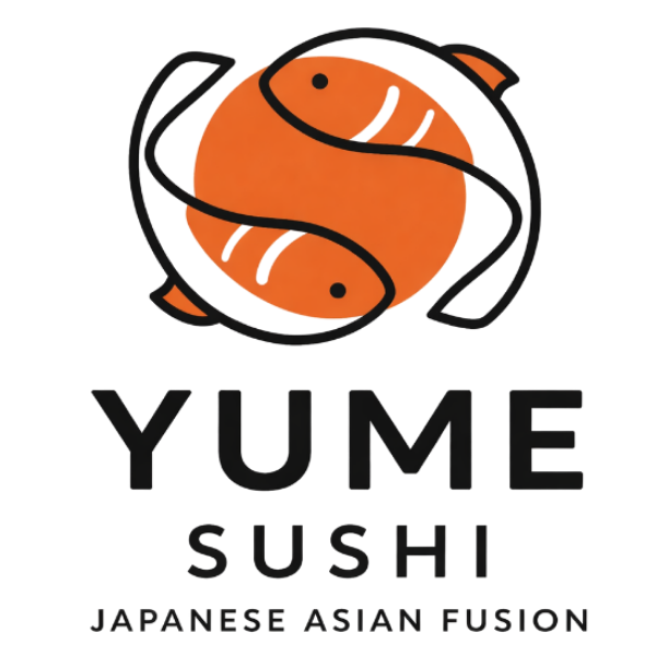 Yume Sushi logo with two stylized fish and brand text at Yume Sushi, a Sushi Restaurant in North Wales