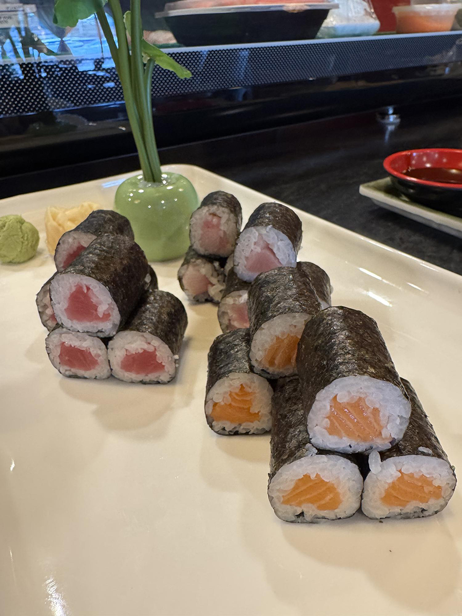 Salmon roll, tuna roll, yellow tail roll at Yume Sushi, a Sushi Restaurant in Brighton