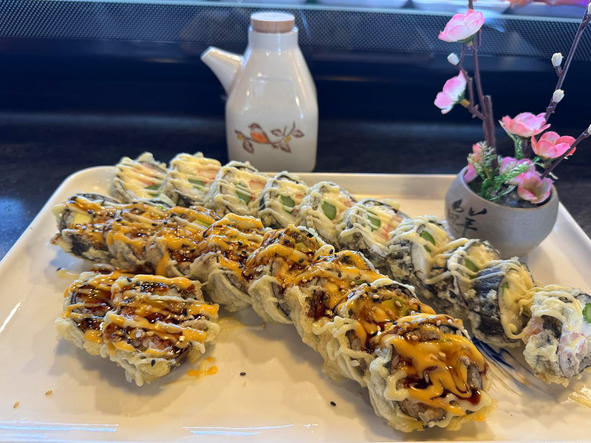 White mountain roll and golden tuna roll at Yume Sushi, a Sushi Restaurant in Brighton