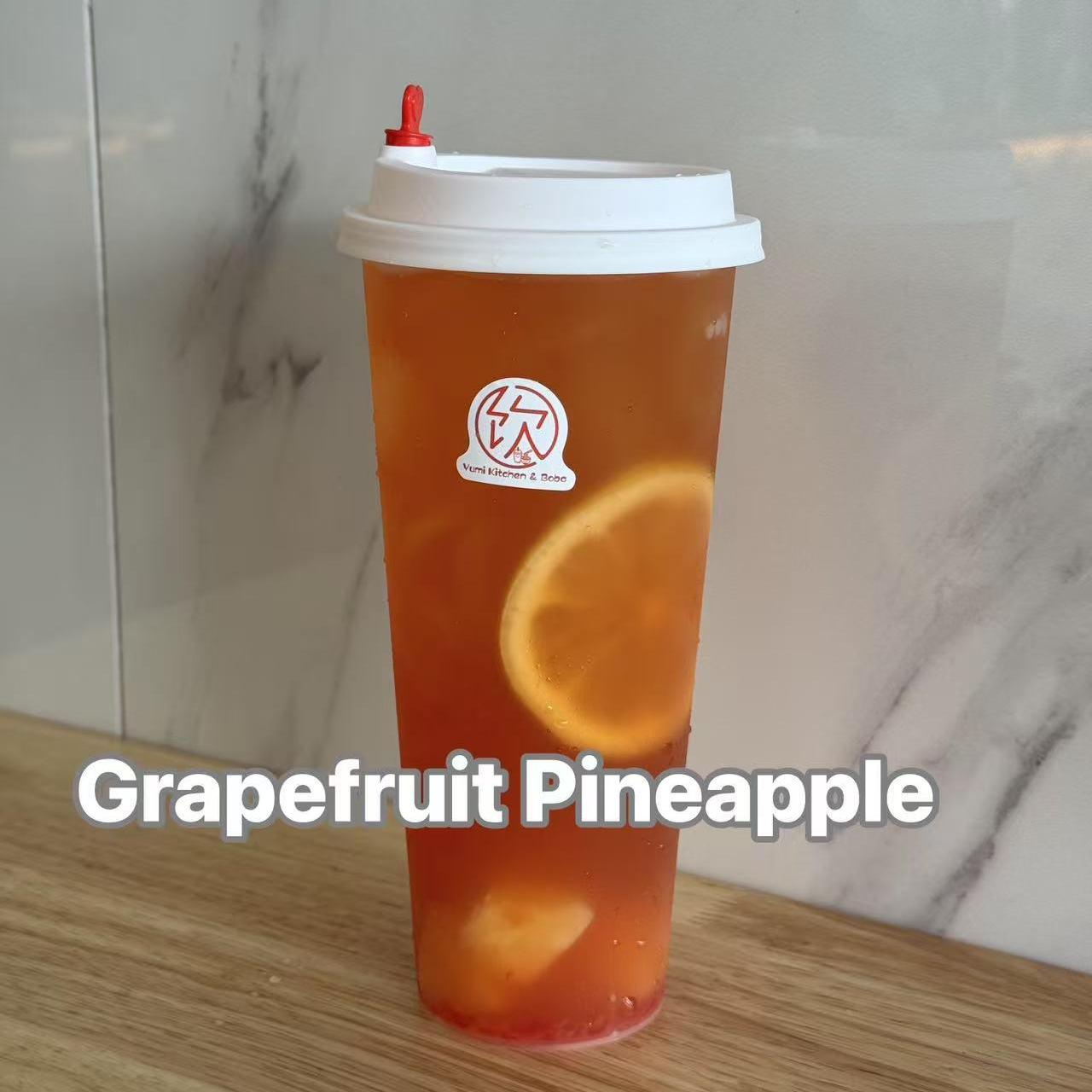 Yumi-Kitchen-&-Boba-Asian-Fusion-restaurant-Grapefruit-Pineapple-DeLand Grapefruit Pineapple - Drink with grapefruit, pineapple and orange slice at Yumi Kitchen & Boba, a Asian fusion restaurant in DeLand