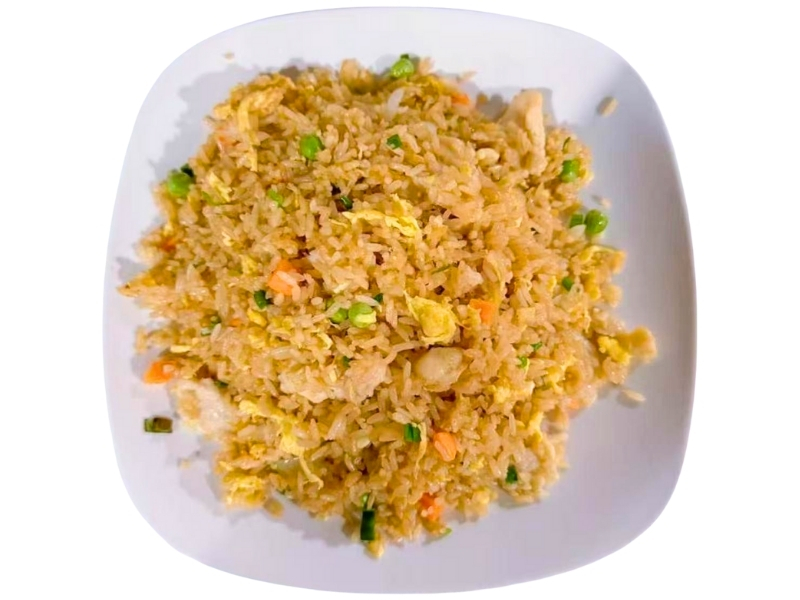 Flavorful fried rice with chicken, eggs, and mixed veggies at Yumi's kitchen, a Asian Restaurant in Albuquerque