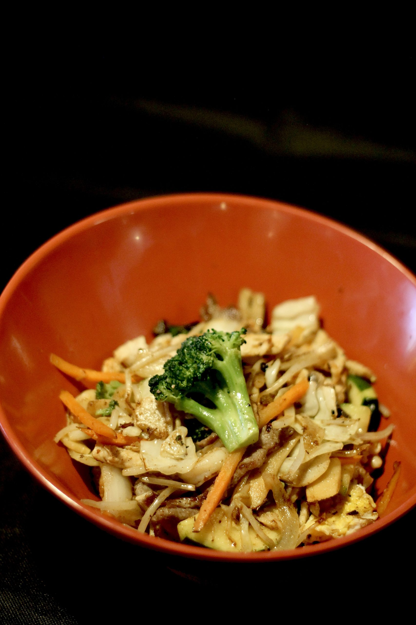 Custom Mongolian grill stir-fry bowl at Yummi Yummi Mongolian Grill & Sushi, a Asian Fusion Restaurant in College Station