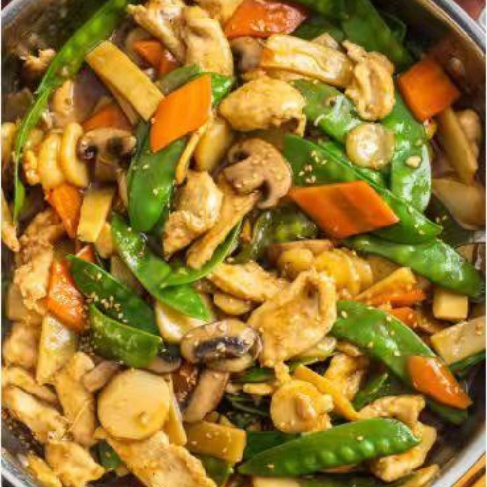 Chicken and mixed veggies stir - fried at Yummy Express, a Asian Restaurant in Punta Gorda.