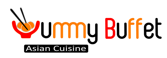 Bowl dumpling chopstick graphic Yummy Buffet Asian Cuisine brand logo at Yummy Buffet Asian Cuisine, an Asian Restaurant in Sikeston