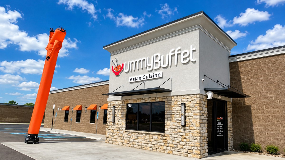 Yummy Buffet restaurant exterior at Yummy Buffet Asian Cuisine, an Asian Restaurant in Sikeston