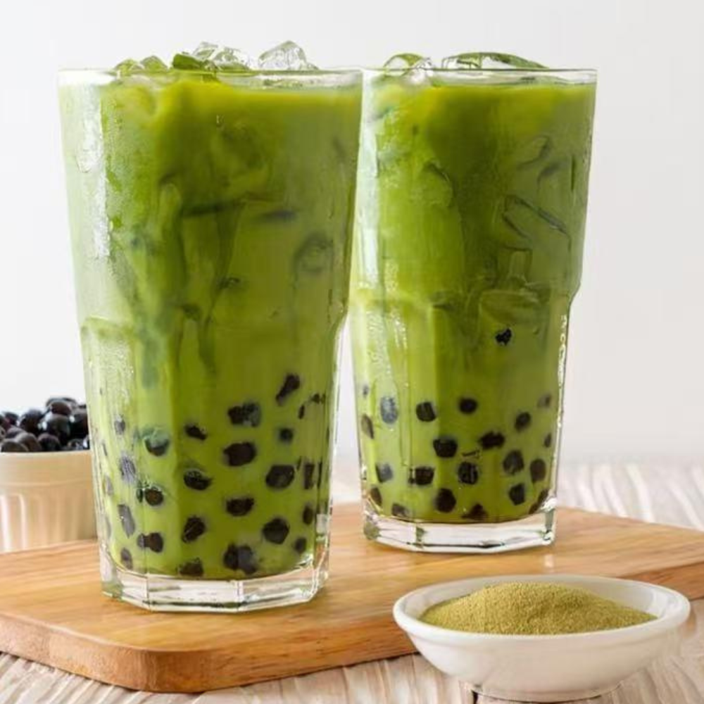Refreshing matcha bubble tea with tapioca pearls at Yummy House, a Asian Restaurant in Athens.