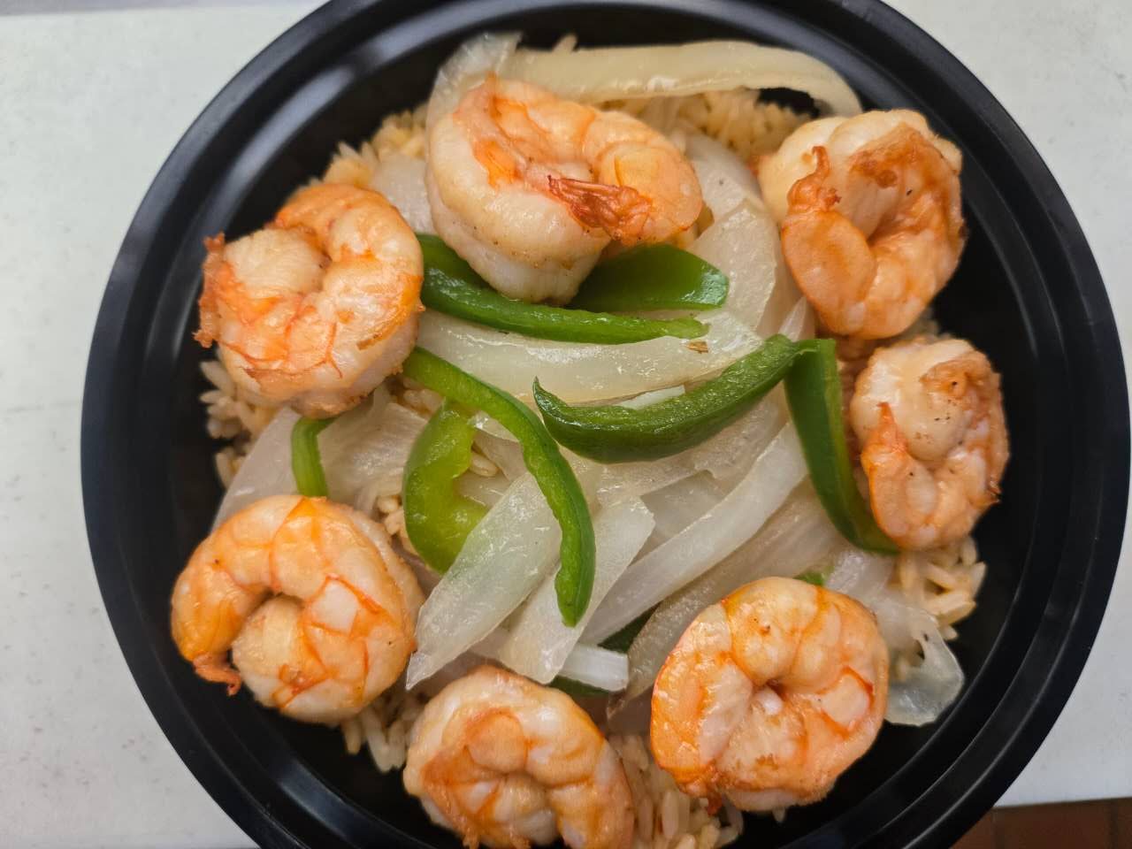 Mexican rice with shrimps at No.1 Yummy Taco, a Mexican Restaurant in South Ozone Park