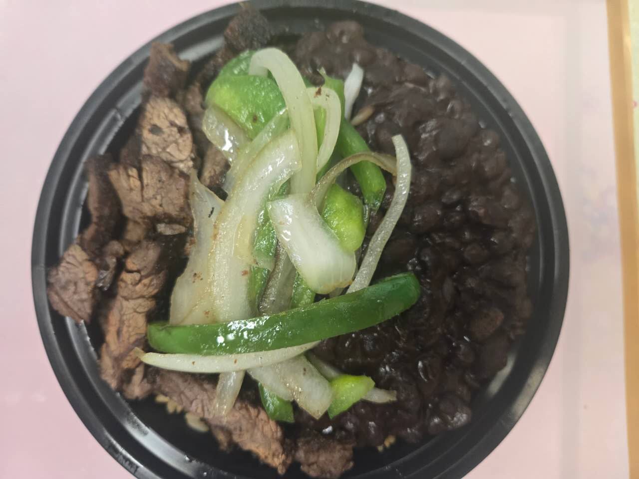 Mexican rice with steak and bean at No.1 Yummy Taco, a Mexican Restaurant in South Ozone Park