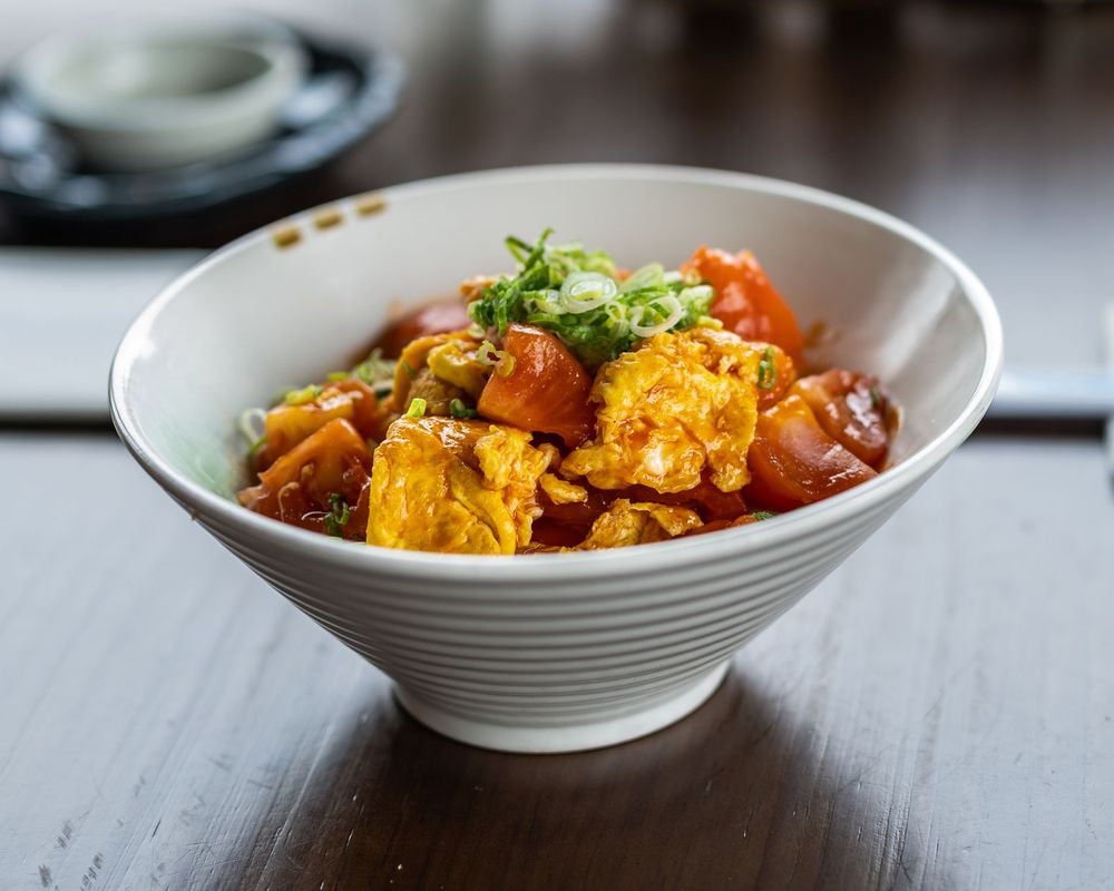 Scrambled eggs with vegetables served at Yu's Noodle Shop, a Chinese restaurant in Lone Tree