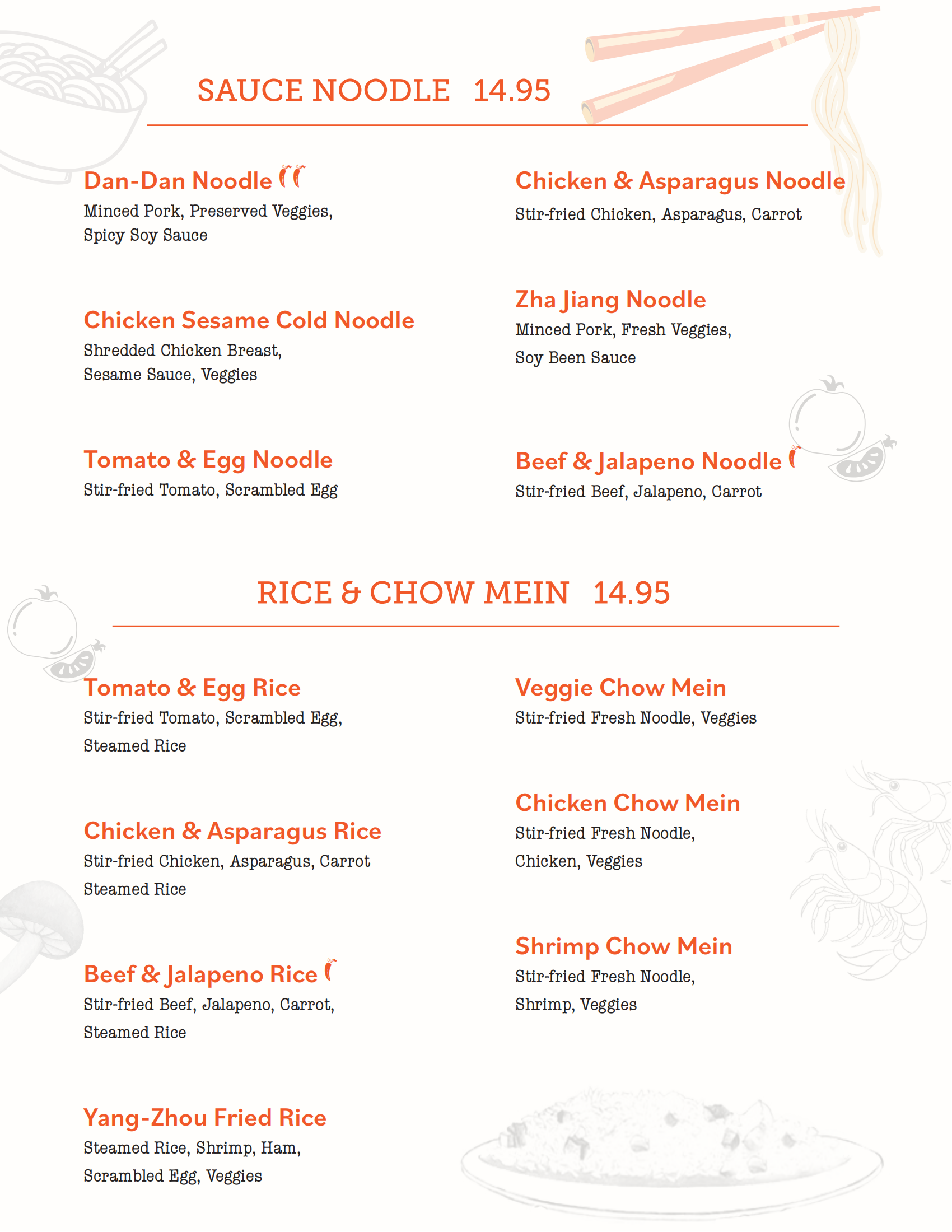 Yu's Noodle Shop Menu1