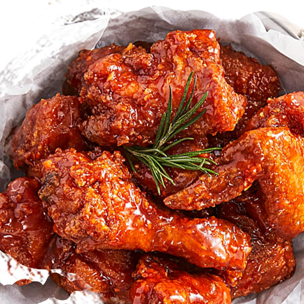 Saucy Korean fried chicken with rosemary at Zanna Dumplings，a Chinese Restaurant in Sacramento