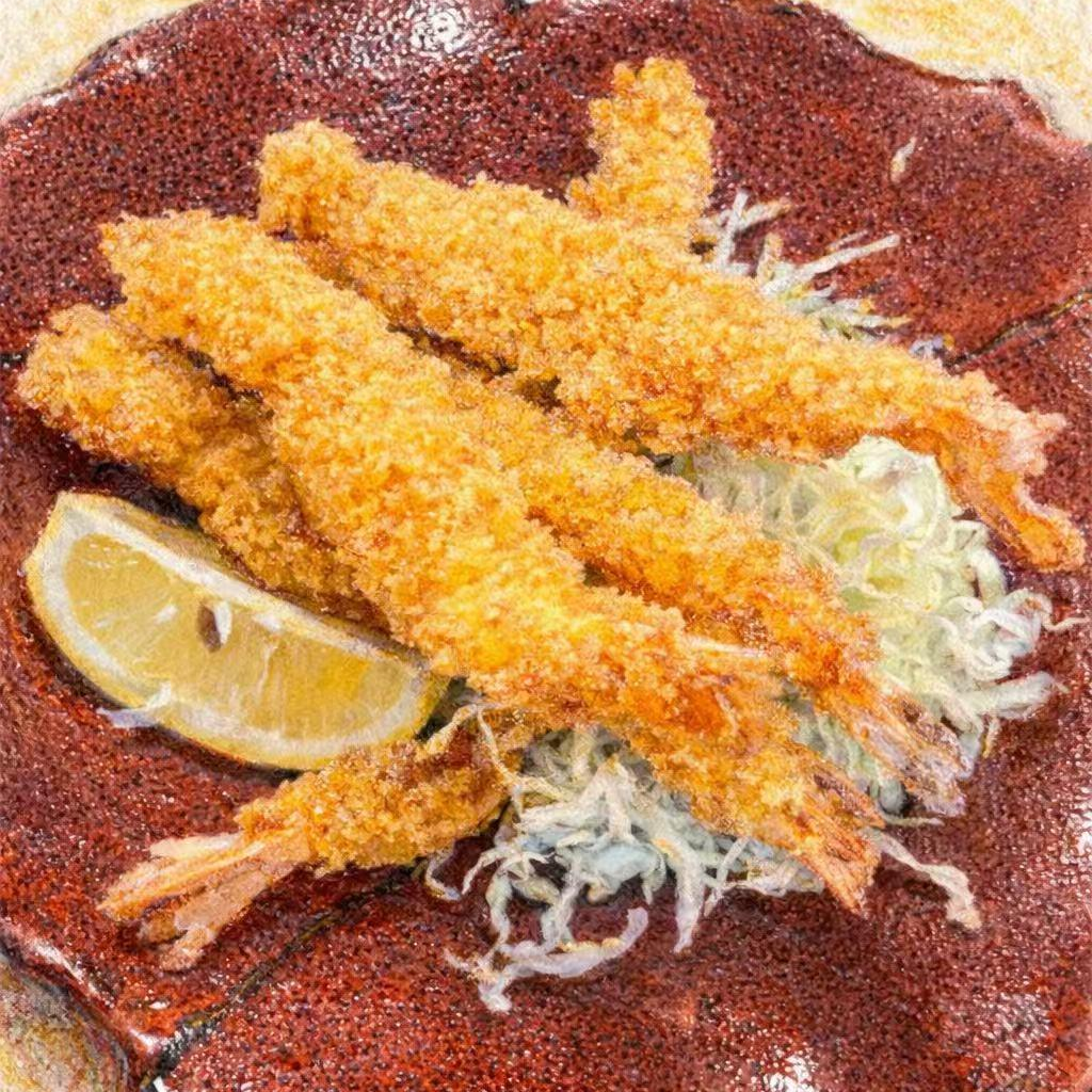 Crispy fried shrimp tempura with lemon wedge at Koto Japanese Steakhouse, Japanese Restaurant in Fort Wayne